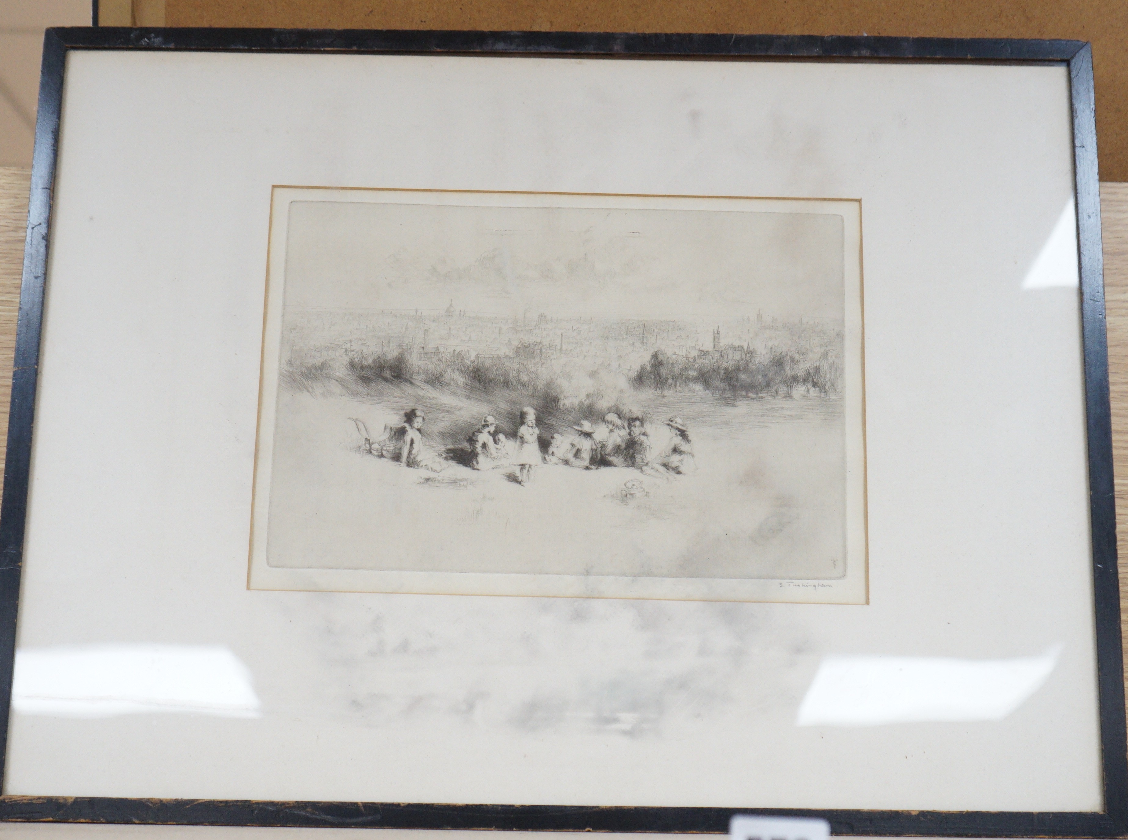 Sidney Tushingham (1884-1968), etching, 'The Picnic', signed in pencil, 19 x 28cm